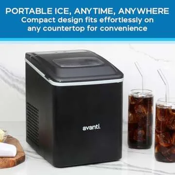 Avanti Ice Maker Portable Ice, Custom Size, & Self Cleaning
