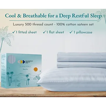 California Design Den Twin Size Cotton 500 Thread Count Sheets