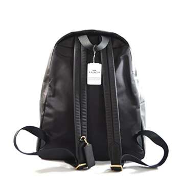 Coach Pebbled Leather Backpack F37410 Black (Black Brown)
