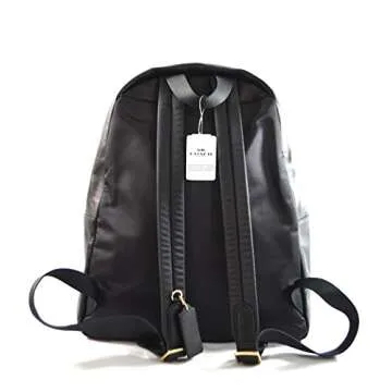 Coach Pebbled Leather Backpack F37410 Black (Black Brown)