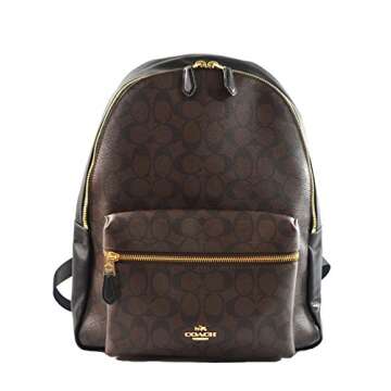 Coach Pebbled Leather Backpack F37410 Black (Black Brown)