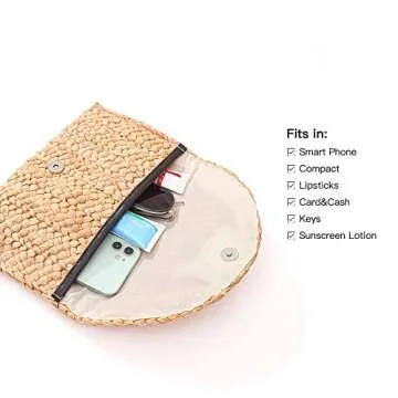 Stylish FARVALUE Straw Clutch for Summer & Beach Use