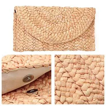 Stylish FARVALUE Straw Clutch for Summer & Beach Use
