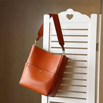 Kattee Hobo Bags for Women, Genuine Leather Tote Purses and Handbags Shoulder Bucket Bags (Brown)