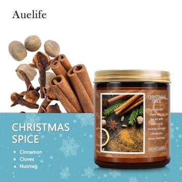 Christmas Candle | Christmas Spice Candle, Soy Candles for Home Scented, Christmas Candle Gifts - 7 ...