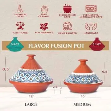 Kamsah Tagine Pot - Authentic Moroccan Cookware