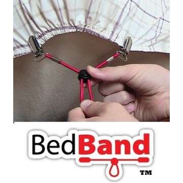 Bed Band- White. Original Bed Sheet Holder Straps (1 Pack) - USA Company- Sheet Grippers Suspenders ...