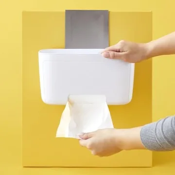 YouCopia DoorStash Garbage Bag Dispenser, Hanging Kitchen Cabinet Door Trash Bag Organizer with Removable Lid for Storage, Speckled White