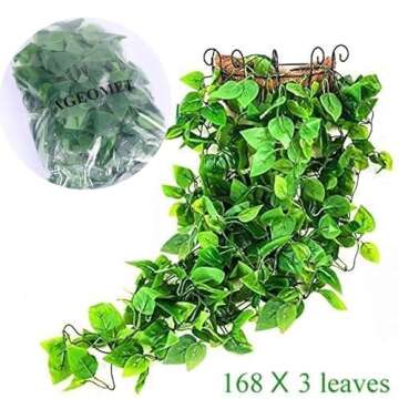 Ageomet 3pcs Artificial Hanging Plants, 3.6ft Fake Ivy Vine for Wall House Room Indoor Outdoor Decoration (No Baskets)