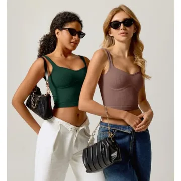 QINSEN Women's Stylish Sleeveless Strappy Tank Top