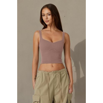 QINSEN Women's Stylish Sleeveless Strappy Tank Top