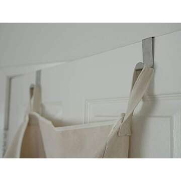 GORISEN Laundry Collector, Laundry Hamper, Door Hanging Laundry bag with hooks (Beige, 65Liters)