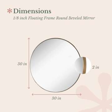 Elegant 30" Round Beveled Mirror in Gold Frame
