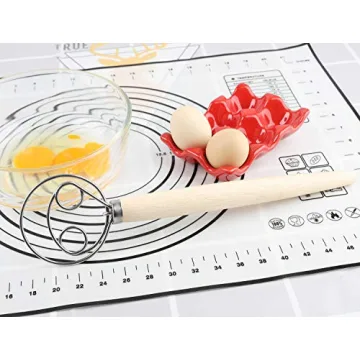 Danish Dough Whisk Stainless Steel Mixer with Wooden Handle