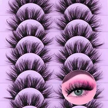Mink Lashes Fluffy False Eyelashes Natural Look 16MM Fluffy Wispy Volume CC Curl Lashes 9 Pairs by Yawamica Black