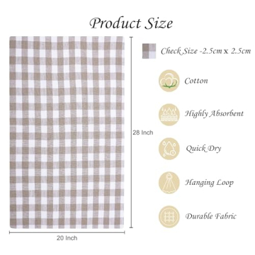 Buffalo Plaid Kitchen Towels - Set of 4 | 28x20 Inch Durability