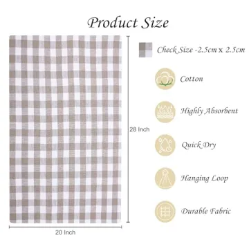Buffalo Plaid Kitchen Towels - Set of 4 | 28x20 Inch Durability