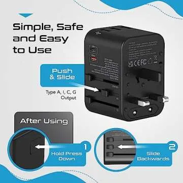 Ceptics World International Travel Plug Adapter with USB Ports
