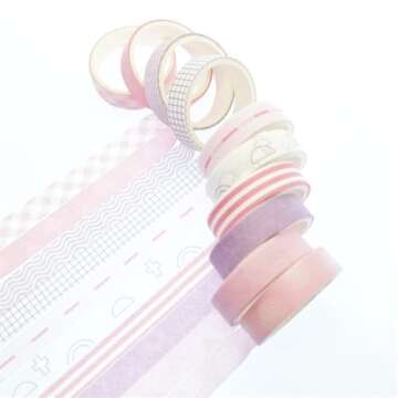 FLY CHOICE Washi Tape Set, 20 Rolls of Colorful Washi Tape, Decorative Tape for Arts and Crafts, Scrapbooking Supplies. (20 Rolls Colorful)