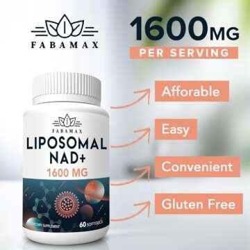 Powerful 1600 mg Liposomal NAD+ Supplement for Energy Boost