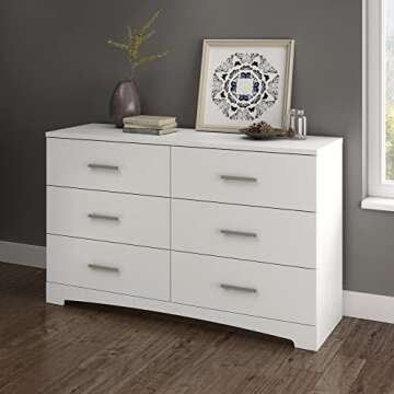 Stylish South Shore Gramercy 6-Drawer Dresser - Pure White