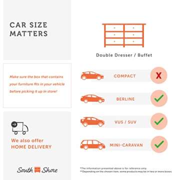 Stylish South Shore Gramercy 6-Drawer Dresser - Pure White