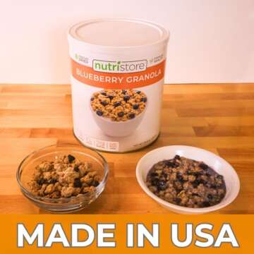 Nutristore Freeze-Dried Blueberry Granola | Emergency Survival Bulk Food Storage Meal | Perfect for Everyday Quick Meals and Long-Term Storage | 25 Year Shelf Life | USDA Inspected (1-Pack)