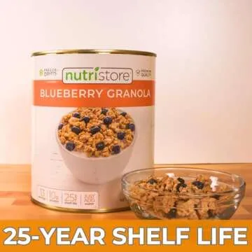 Nutristore Freeze-Dried Blueberry Granola | Emergency Survival Bulk Food Storage Meal | Perfect for Everyday Quick Meals and Long-Term Storage | 25 Year Shelf Life | USDA Inspected (1-Pack)