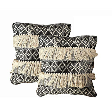 Chardin Home Boho Pillow Covers - Decorative Fringe Set