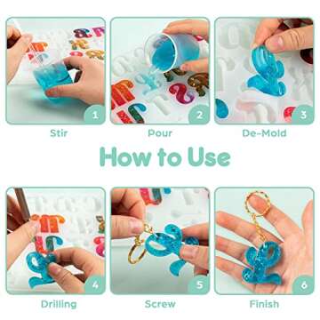 Mocoosy Alphabet Resin Molds - Complete Keychain Kit