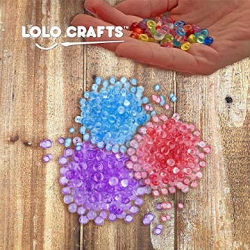 Fishbowl Beads Slime Kit: 14 Pack Vase Filler, 0.28-inch Plastic Balls for Crunchy DIY Arts & Crafts Decoration in Clear, Blue, and Colored Varieties.
