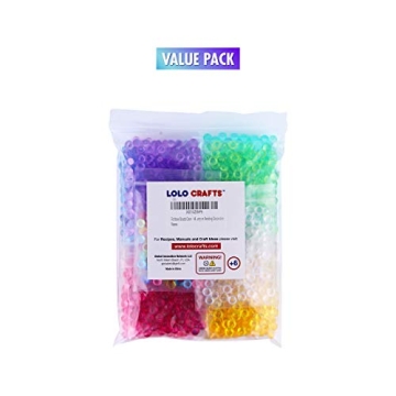 Fishbowl Beads Slime Kit: 14 Pack Vase Filler, 0.28-inch Plastic Balls for Crunchy DIY Arts & Crafts Decoration in Clear, Blue, and Colored Varieties.