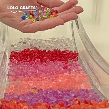 Fishbowl Beads Slime Kit: 14 Pack Vase Filler, 0.28-inch Plastic Balls for Crunchy DIY Arts & Crafts Decoration in Clear, Blue, and Colored Varieties.