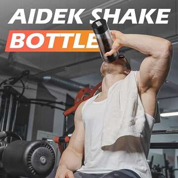 Aidek Electric Shaker Bottle 22oz Bottle for Protein Mixes, Rechargeable, BPA-Free - Black