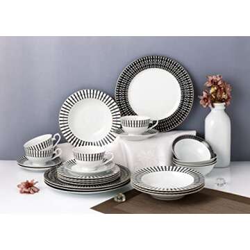 24 Piece Dinnerware Set-Fine China, Service for 4 by Lorren Home Trends