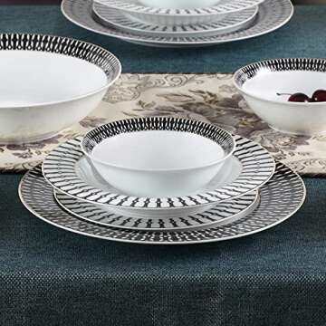 Elegant 24 Piece Fine China Dinnerware Set for 4