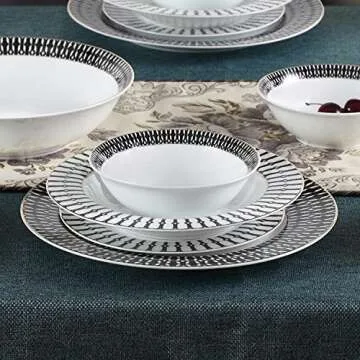 Elegant 24 Piece Fine China Dinnerware Set for 4
