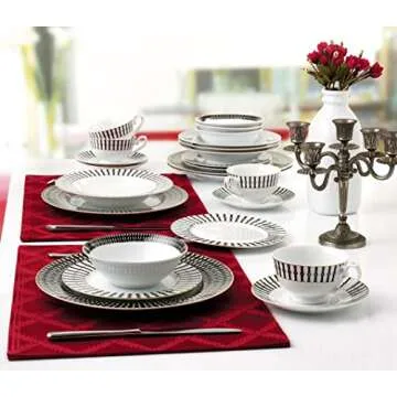 Elegant 24 Piece Fine China Dinnerware Set for 4