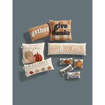 Mud Pie Fall Mini Hooked Pillow, 1 Count (Pack of 1), Truck