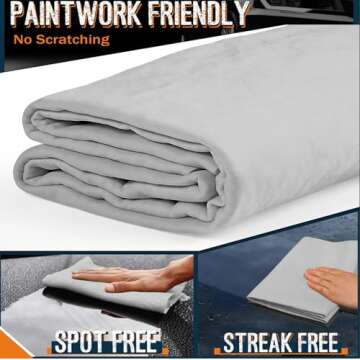 Premium Shammy Towel for Car, Super Absorbent 2 Pack 26"x17" Car Drying Towel, Reusable Soft Car Was...