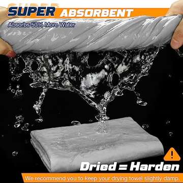 Premium Shammy Towels for Cars - Super Absorbent 2 Pack