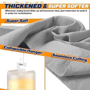 Premium Shammy Towels for Cars - Super Absorbent 2 Pack