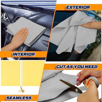 Premium Shammy Towels for Cars - Super Absorbent 2 Pack