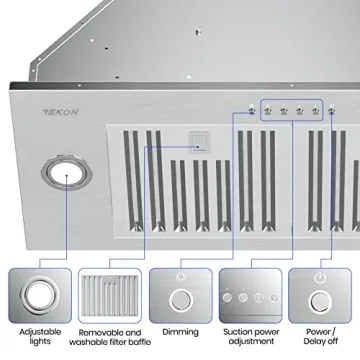 EKON NAB01-30IN Range Hood Insert with 900CFM Power