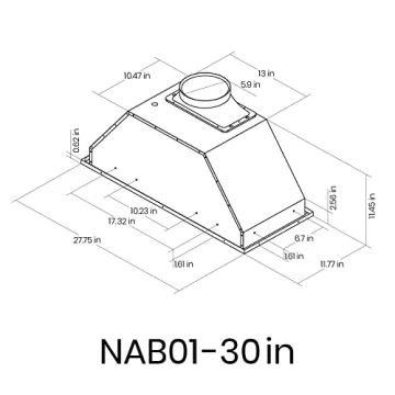 EKON NAB01-30IN Range Hood Insert with 900CFM Power
