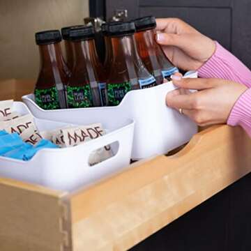 bHome Plastic Storage Bins For Kitchen Organization, Pantry Organization and Storage, Closet Organiz...