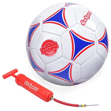 GoSports Premier Soccer Ball with Pump - Durable, Machine-Stitched for Young Athletes