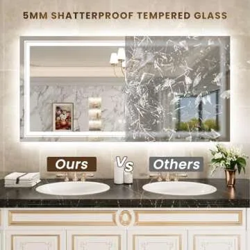 WTTY LED Bathroom Mirror 60"x28" with RGB Backlit and Front Light,Stepless Dimmable LED Mirror for Bathroom,Lighted Bathroom Vanity Mirror,Anti-Fog,Memory Function,Shatter-Proof,Wall Mounted