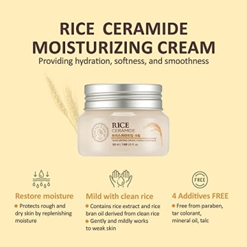 Rice Ceramide Moisturizing Cream for Hydrated, Bright Skin