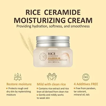Rice Ceramide Moisturizing Cream for Hydrated, Bright Skin